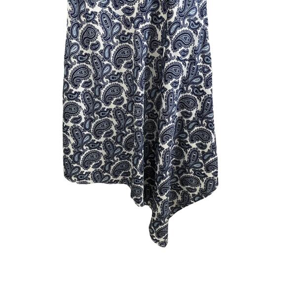 Banana Republic Women's One Shoulder Asymmetrical Hem Midi Dress Paisley Print 8 - Picture 7 of 10